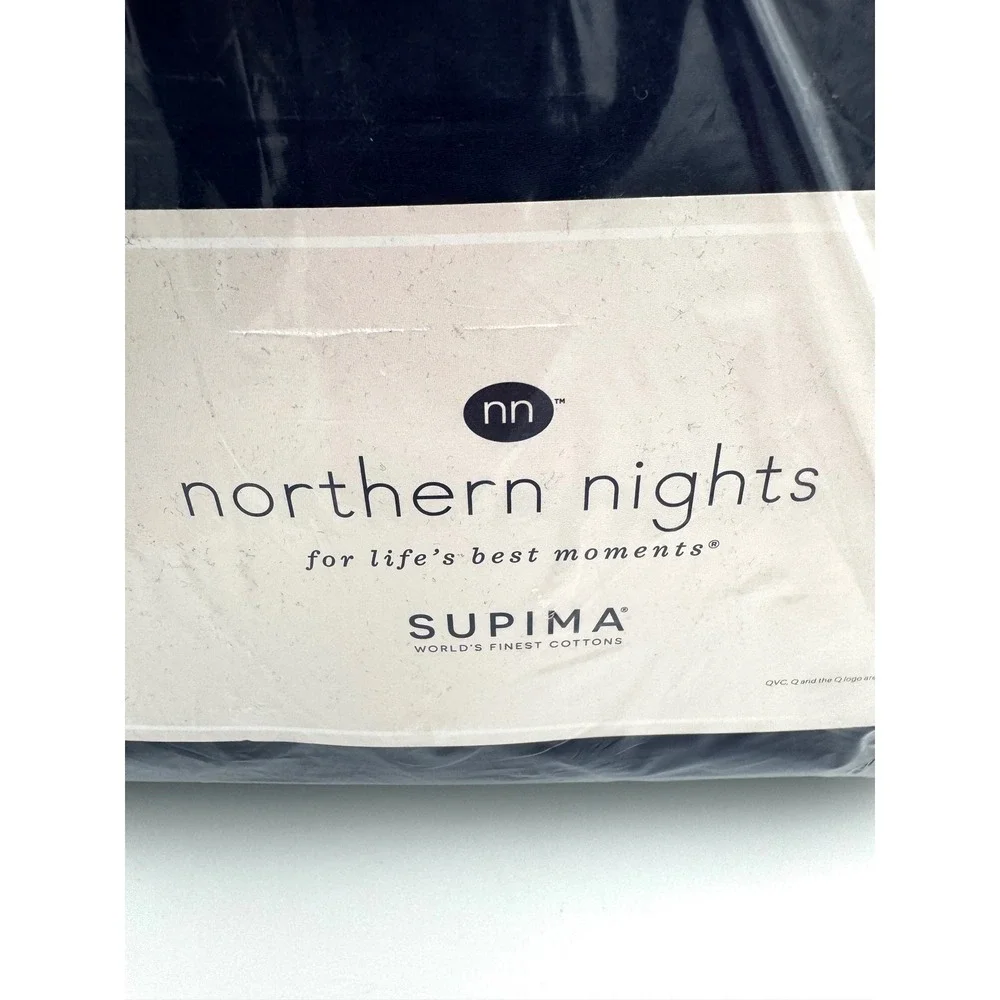 Northern Nights Queen 500TC Supima Cotton Bed Sheet Set Navy Blue New